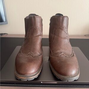 Hawke & Co Style Rueben Men's Brown Leather Brogue Boots Size 10